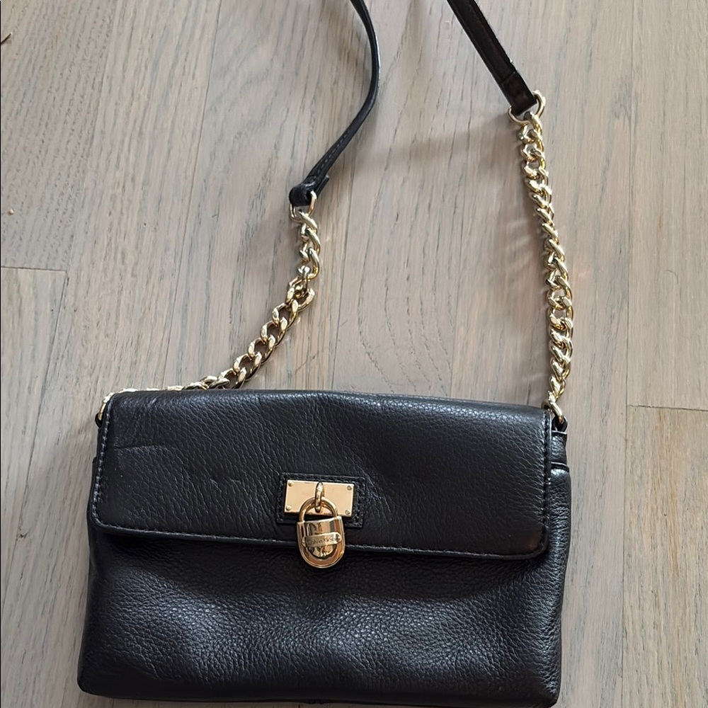 Calvin Klein Black Leather Shoulder Bag